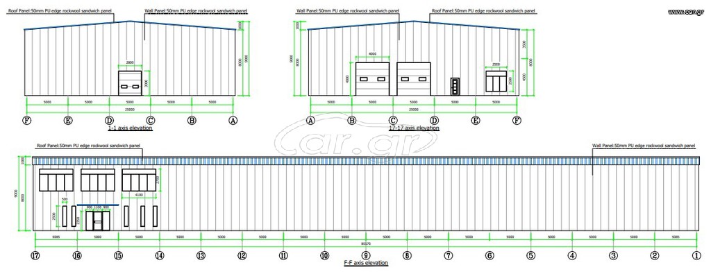πλήρες ΜΕΤΑΛΛΙΚΟ ΚΤΙΡΙΟ ΨΥΓΕΙΟ 25m X 80m X 8m