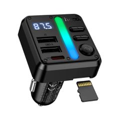 Bluetooth FM Transmitter Hoco E89 Libre 45W 2xUSB-A 1xUSB-C PD30W BT v5.4 με Αναπαραγωγή Μουσικής απο USB ή SD και Απάντηση Κλήσεων