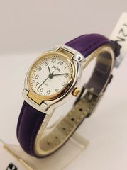 Vintage 90’ FOLLI FOLLIE Γυναικείο Ρολόι Gold -plated Quartz με μωβ λουράκι Α9576 ΤΙΜΗ 180 ΕΥΡΩ