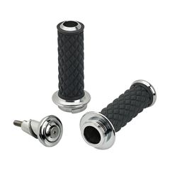 Biltwell Χειρολαβές / Grips μοτοσυκλέτας για Harley Davidson 1" diameter handlebar | Alumicore grips. Chrome
