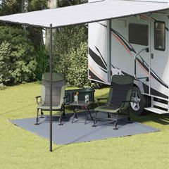 vidaXL Χαλκάκι Σκηνής Μπλε και Γκρι 250 x 250 cm Πολυαιθυλένιο