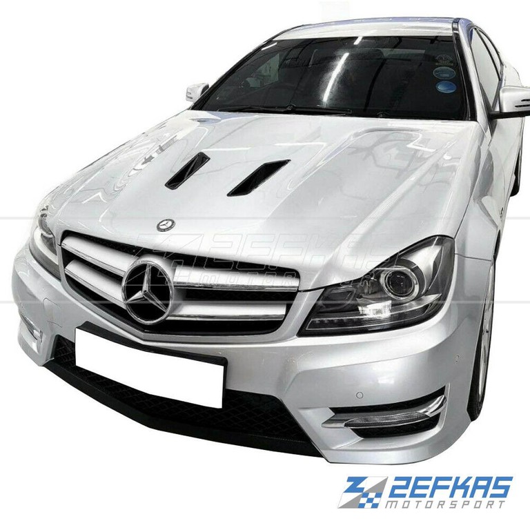 Καπώ Εμπρός Αλουμινίου MERCEDES C-Class W204 Facelift (2011-2015) look AMG BLACK SERIES με αεραγωγούς