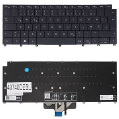 Deutsche Tastatur für Laptop - German Laptop Keyboard για Dell Latitude 14 2in1 9440 9450 P166G P166G001 G4825 0G4825 242RJ 0242RJ PK137492A16 0F9D9R FDDT1 XGJX5 0XGJX5 DE No Frame Backlight Black ( Κ
