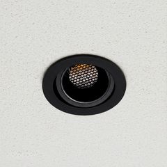 kelvo® LEO KLV-101-0314 Χωνευτό Κινούμενο Φωτιστικό Downlight Σποτ με Honeycomb Anti-Glare Reflector LED 10W 1300lm 38° AC 220-240V IP20 Φυσικό Λευκό 4500K - Bridgelux COB Chip & TÜV SÜD Driver - Μαύρ