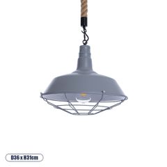 Vintage Κρεμαστό Φωτιστικό Οροφής με Ντουί 1 x E27 AC 220-240V IP20 - Γκρι & Μπεζ - Μ36 x Π36 x Y31cm