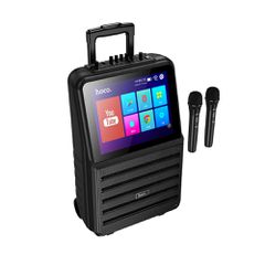 Φορητό Ηχείο Wireless Hoco. DS70 Spacious v5.0 60W 7200mAh USB AUX MicroSD Card με 2 Ασύρματα Μικρόφωνα Οθόνη Αφής 14.1" και Android 12