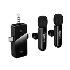 Σετ Μικρόφωνα Πέτου Ασύρματα Hoco L20C Fair Lavalier USB-C AUX Lightning 2.4Ghz Εμβέλεια 15m Digital Noise Cancellation ENC 7h Λειτουργίας