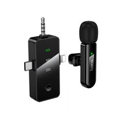 Μικρόφωνο Πέτου Ασύρματο Hoco L20B Fair Lavalier USB-C AUX Lightning 2.4Ghz Εμβέλεια 15m Digital Noise Cancellation ENC 7h Λειτουργίας