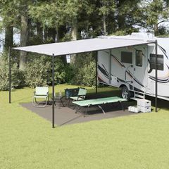 vidaXL Χαλκάκι Σκηνής Ανοιχτό γκρι 400 x 400 cm Πολυαιθυλένιο