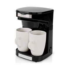 NEDIS KACM140EBK Καφετιέρα φίλτρου 0.25L, με 2 φλιτζάνια πορσελάνης, 450W.