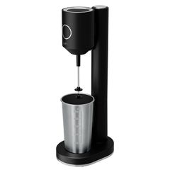 LIFE ROI MAT Φραπεδιέρα με inox ποτήρι και πλήκτρο push, 100W, σε μαύρο ματ χρώμα.