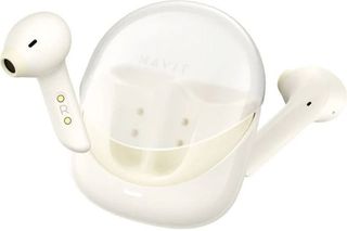 Havit TW974 Earbud Bluetooth Handsfree Ακουστικά με Αντοχή στον Ιδρώτα και Θήκη Φόρτισης Μπεζ
