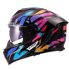 ΚΡΑΝΟΣ F/F LS2 STORM III 22.06 KAOS BLACK PURPLE BLUE ΧS