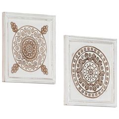 vidaXL Διακόσμηση Τέχνης 2 τμχ. 40 x 40 x 1,5 cm Καφέ και Λευκό