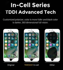 TW INCELL LCD για iPhone 8 Plus, camera-sensor ring, earmesh, μαύρη-thumb-2