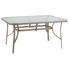 ΤΡΑΠΕΖΙ BRUNO 150X90Χ72Υεκ. ΜΕΤΑΛΛΙΚΟ ΣΑΜΠΑΝΙ ΜΕ ΤΡΥΠΑ ΟΜΠΡΕΛΑΣ Φ38mm HM5145.14