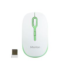 Meetion MT-R547 Ασύρματο Ποντίκι 2.4G Άσπρο & Πράσινο