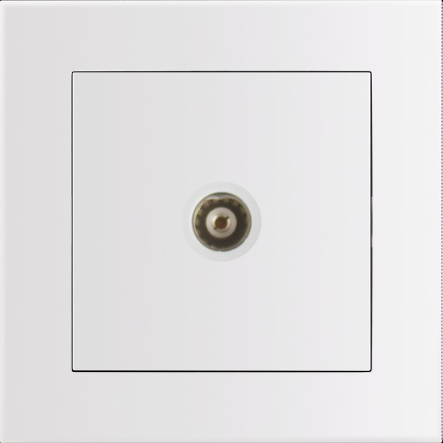 Entac Arnold Recessed wall TV socket End type White