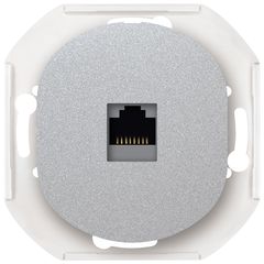 EON E616S.S Data socket without cover frame 1xRJ45 Cat 6A FTP, silver