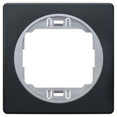 EON E6801.ES One-gang frame 80x80, black with silver holder