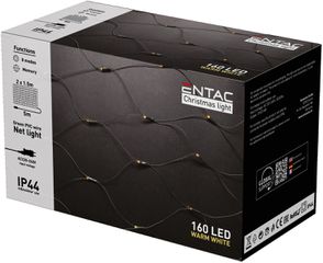 Entac Christmas Lights IP44 Net 160 LED 2m x 1,5m WW