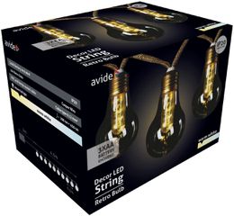 Avide Εξωτερική Γιρλάντα 5m Θερμό Decor 3xAA (Δεν περιλαμβ.)