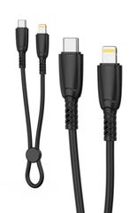 XO NB-Q248A Καλώδιο Φόρτισης + Data Suluo Series Type-c to Lightning 27W L=25cm Μαύρο