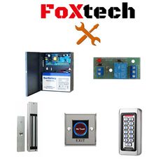 Foxtech Έτοιμο Σύστημα Ηλεκτρομαγνήτη Ελέγχου Κεντρικής Εισόδου Πολυκατοικίας για Γυάλινες Πόρτες (SAKIT3INS)