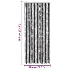 vidaXL Σήτα Εντόμων Γκρι & Μαύρη 56 x 185 εκ. από Σενίλ-thumb-6