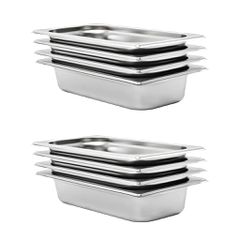 vidaXL Λεκάνες Gastronorm 8 τεμ. GN 1/3 65 χιλ. από Ανοξείδωτο Ατσάλι