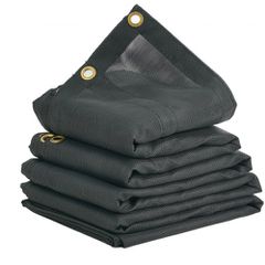 VEVOR Dump Truck Mesh Tarp, 6 x 14 ft, μαύρο κάλυμμα βαρέως τύπου με επίστρωση PVC με διπλή τσέπη 5,5" 18 oz, ορειχάλκινοι δακτύλιοι, ενισχυμένος ιμάντας διπλής βελόνας που ταιριάζει χειροκίνητο ή σύσ
