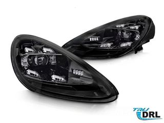 ΦΑΝΑΡΙΑ ΕΜΠΡΟΣ Tuning LED headlights Porsche Cayenne 2010-2015 for the model equipped with factory xenon and AFS, with black base, left and right