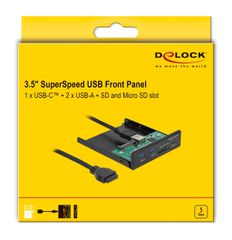 DELOCK front panel 64058, 3.5" σε USB-C, 2x USB & SD/Micro SD-thumb-3
