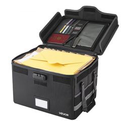 VEVOR Πυρίμαχο κουτί εγγράφων, 1000 ℃ Θερμομονωμένο πυρίμαχο και αδιάβροχο κουτί με κλειδαριά, Φορητή οργάνωση ασφαλείας αποθήκευσης αρχείων στο σπίτι Χρήση ταξιδιού, για διαβατήρια, σημαντικά έγγραφα