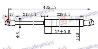 Αμορτισερ Μπαγκαζ 3π (486L-650N) για Audi A1 2014-2018 (8X1/8XK/8XA/8XF)