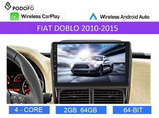 FIAT DOBLO (2010-2015) Podofo | Οθόνη 9” | Android 13 |2GB+64GB| Ασύρματο CarPlay & Aσύρματο Android Auto | GPS | WiFi | EQ