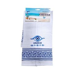 Πετσέτα ποτηρόπανο Souvenir με κέντημα - Σετ 12pcs - Greece - 416068