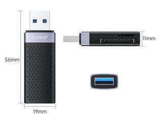 ORICO card reader CS2D-A3 για SD & Micro SD, USB 3.0, μαύρο-thumb-2