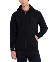 FUNKY BUDDHA Ανδρική μαύρη ζακέτα φούτερ FBM008-001-06 BLACK
