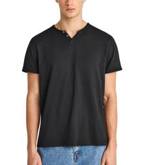 FUNKY BUDDHA Ανδρικό μαύρο κοντομάνικο μπλουζάκι T-shirt V FBM013-004-04 BLACK