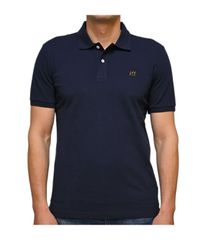 HENRY COTTONS Ανδρικό μπλέ navy κοντομάνικο πόλο πικέ V-PL650737-0294
