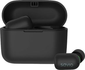 Savio TWS-09 In-ear Bluetooth Handsfree Ακουστικά με Θήκη Φόρτισης Μαύρα
