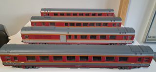 Jouef HO SNCF 4 Passenger Coaches 5341 x 2, 5342 and 5343 in replacement box
