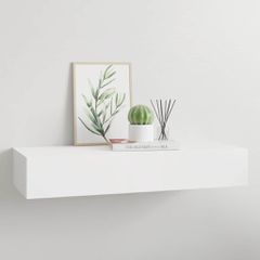 vidaXL Ράφι Επιτοίχιο με Συρτάρι Λευκό 60 x 23,5 x 10 εκ. από MDF