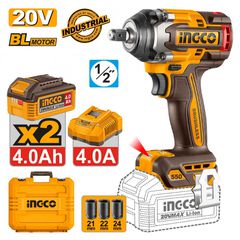 CIWLI2055E Μπουλονόκλειδο Κρουστικό Μπαταρίας 20V (2x4.0Ah) - ΜΕ ΜΠΑΤΑΡΙΑ & ΦΟΡΤΙΣΤΗ - INGCO (#CIWLI2055E)