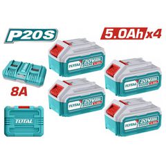 TFBCLI20285E Σετ Μπαταρίες & Ταχυφορτιστής 20V (4x5Ah) - 18V - TOTAL (#TFBCLI20285E)