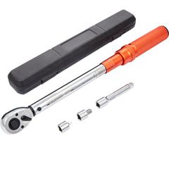 VEVOR Ροπόκλειδο, 1,3 cm Drive Click Torque Wrench 10-150ft.lb/14-204n.m, Σετ δυναμόκλειδο με δυνατότητα ρύθμισης διπλής κατεύθυνσης, κιτ ροπόκλειδου μηχανικής ζυγαριάς διπλού εύρους με ράβδο επέκταση