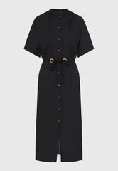 Funky Buddha Μίντι Κοντομάνικο Φόρεμα με Ζώνη FBL013-100-13