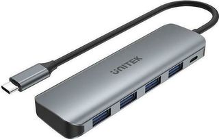 Unitek uHUB P5+ USB 3.2 Hub 5 Θυρών με σύνδεση USB-C Γκρι (H1107A)