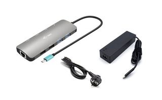 i-tec Metal Nano USB-C Docking Station με HDMI 4K PD Ethernet και σύνδεση 2 Οθονών Ασημί